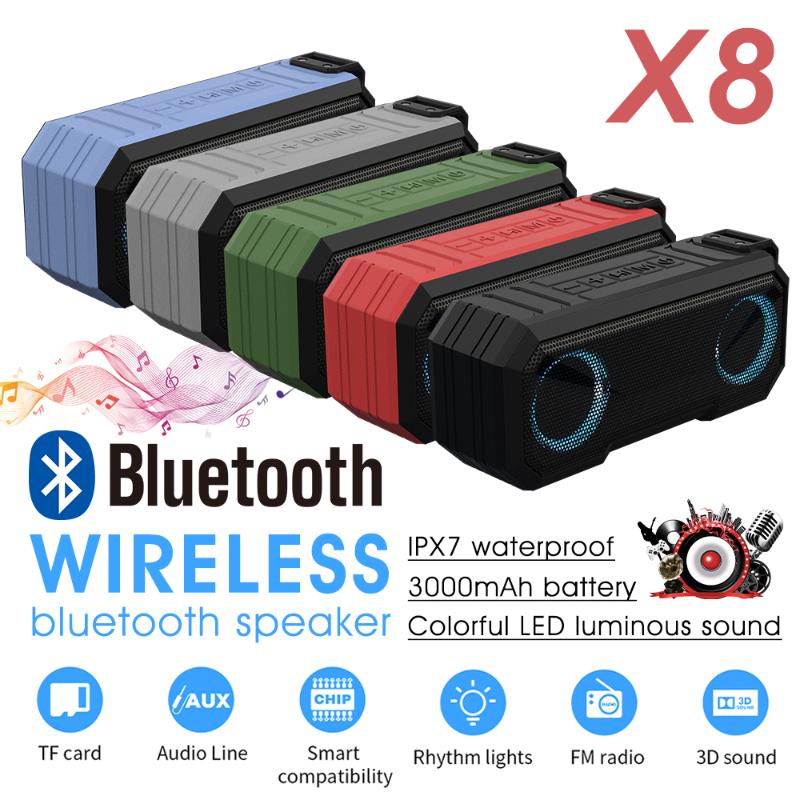 

Creative Bluetooth Speaker Alarm Clock Smartphone Sound Box Subwoofer FM Radio LED Display Bass Portable TF Card