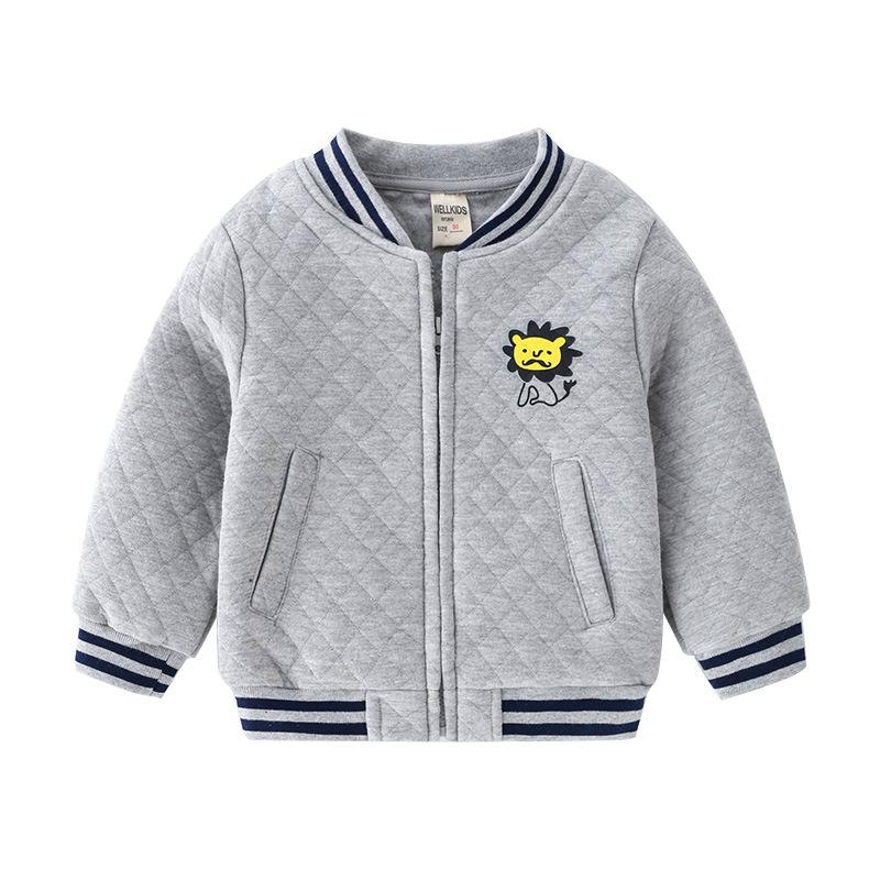 

Boys Clothing Winter Cotton Kids Baseball Jacket Print Cartoon Boys Coat Autumn Full Sleeve O-Neck Letter Children Jacket, Black
