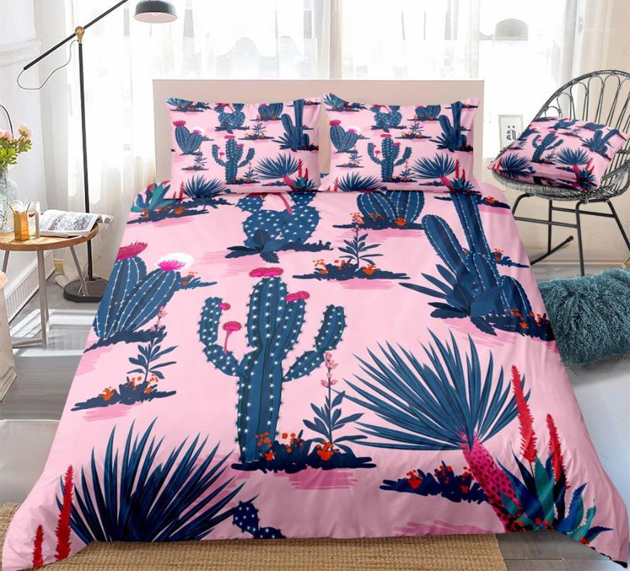 

Cactus Bedding Set Plants Duvet Cover Set Tropical Quilt Cover Pink Home Textiles King Botanical Dropship Red Flowers Leaves1, 01