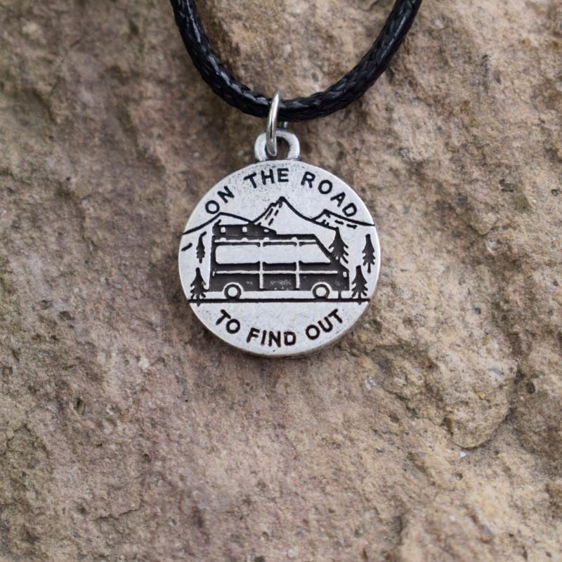 

SanLan 1pcs Lovely Adventurous Vintage Bus Necklace on th road jewelry pine tree necklaces Adventurer Jewelry