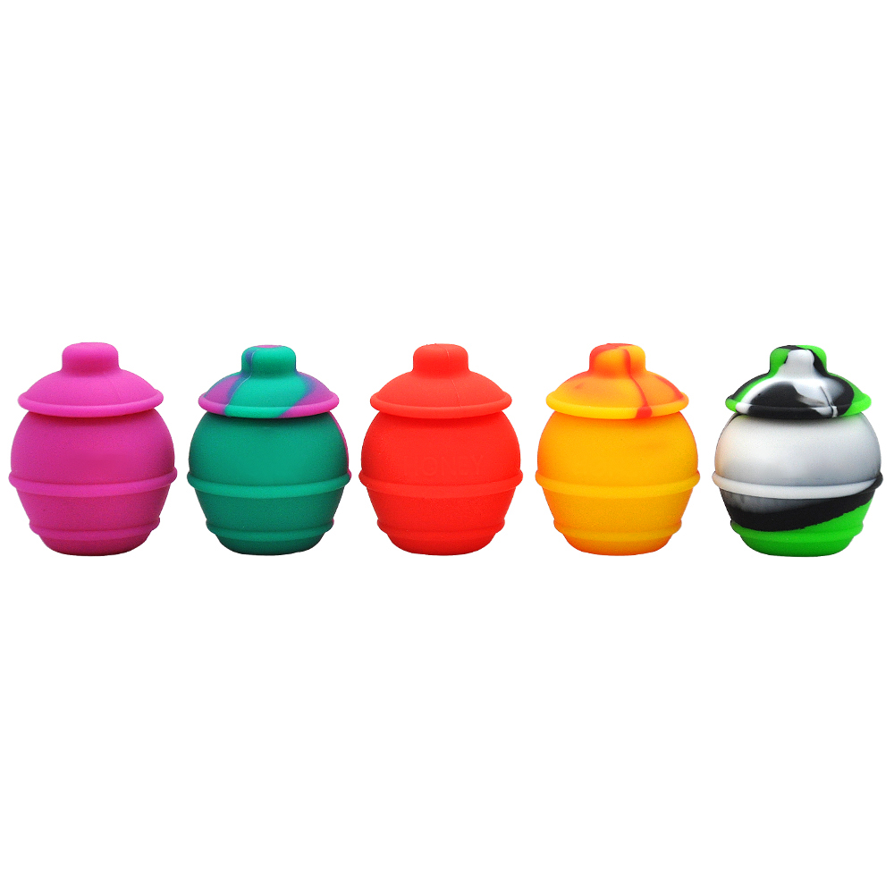 

COURNOT 35ML Silicone Container Jar Wax Dab Concentrate Case Multi Use Free Shipping Silicone Stash Jar Wax Case Hookah Vaporizer Accessory