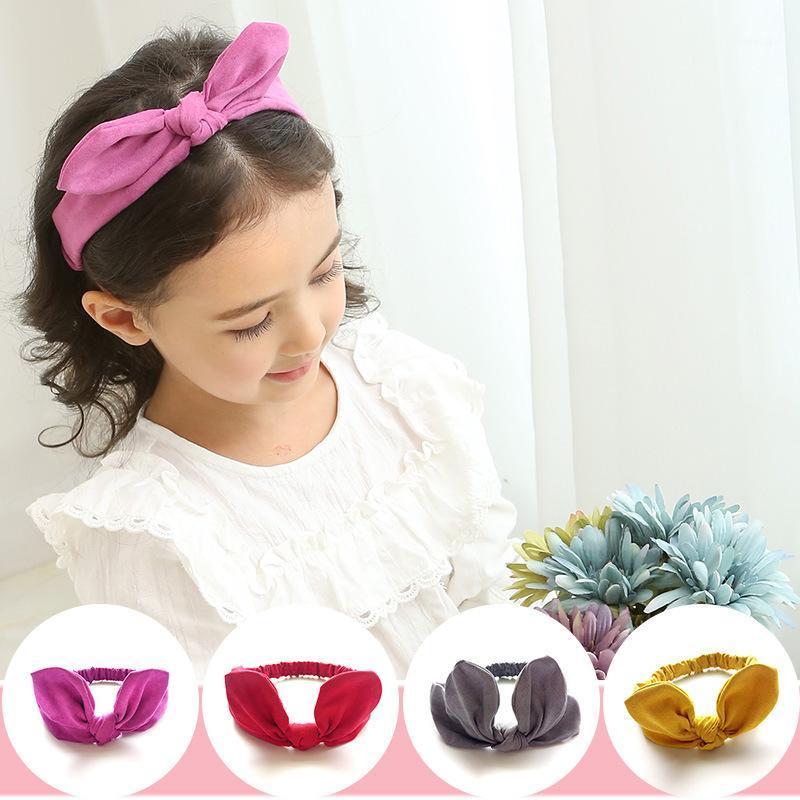 

20pcs Fashion Ears Hair Bow Soft Hairbands Kawaii Solid Animal Ears Bowknot Adjustable Headbands Hair Accessories1, Red