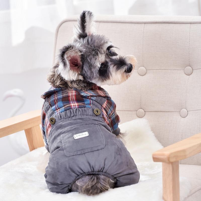 

Plaid Shirt Dog Clothes Jumpsuit Red Blue Winter Down Snow Warm Pet Overall Clothing  XXL Small Animal Chihuahua Poodle Product