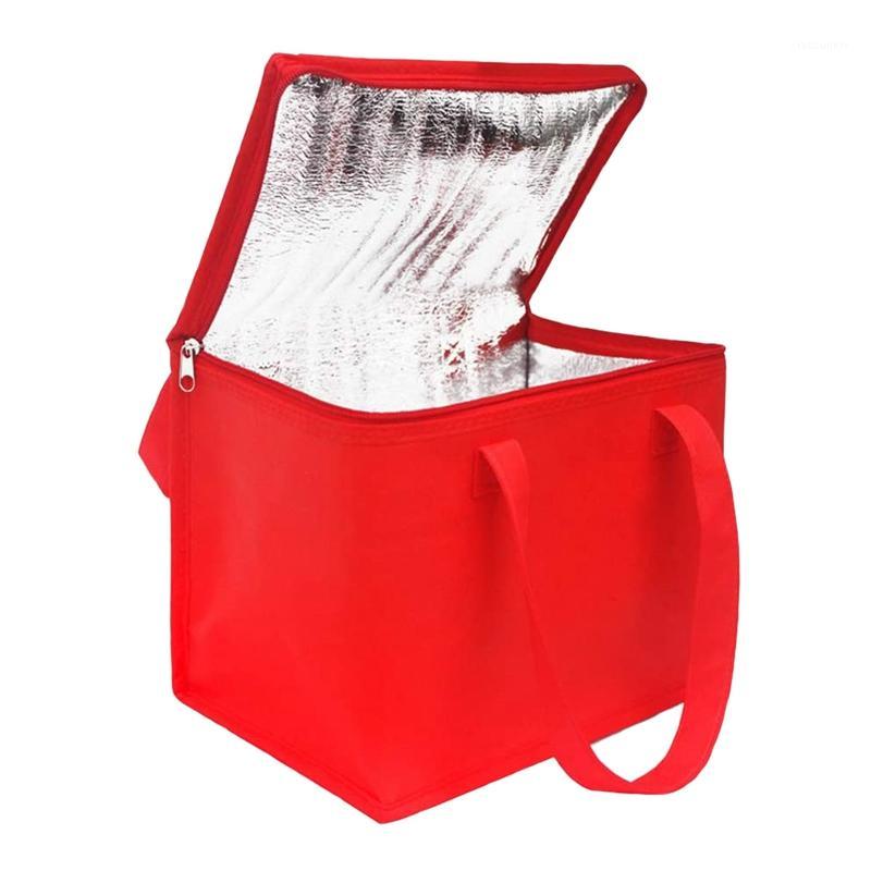 

New Sale 2Pcs Large Capacity Refrigerated Bag, Foldable Aluminum Foil Insulated Bag, Picnic Reusable Debris Bag1, Red