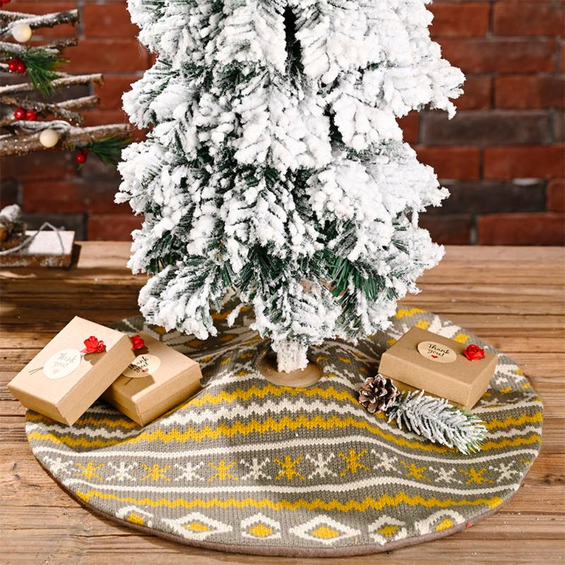

1pc Home Tree Skirts New Year Decoration Round Christmas Tree Skirt Mini Carpet Festive Decorative Floor Mat Ornament