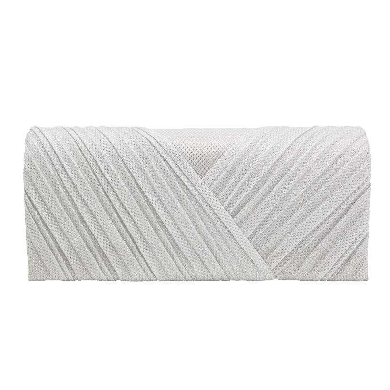

elegant pleated drape flash silk clutch bag lady woman girl female evening bag for party wedding, Black