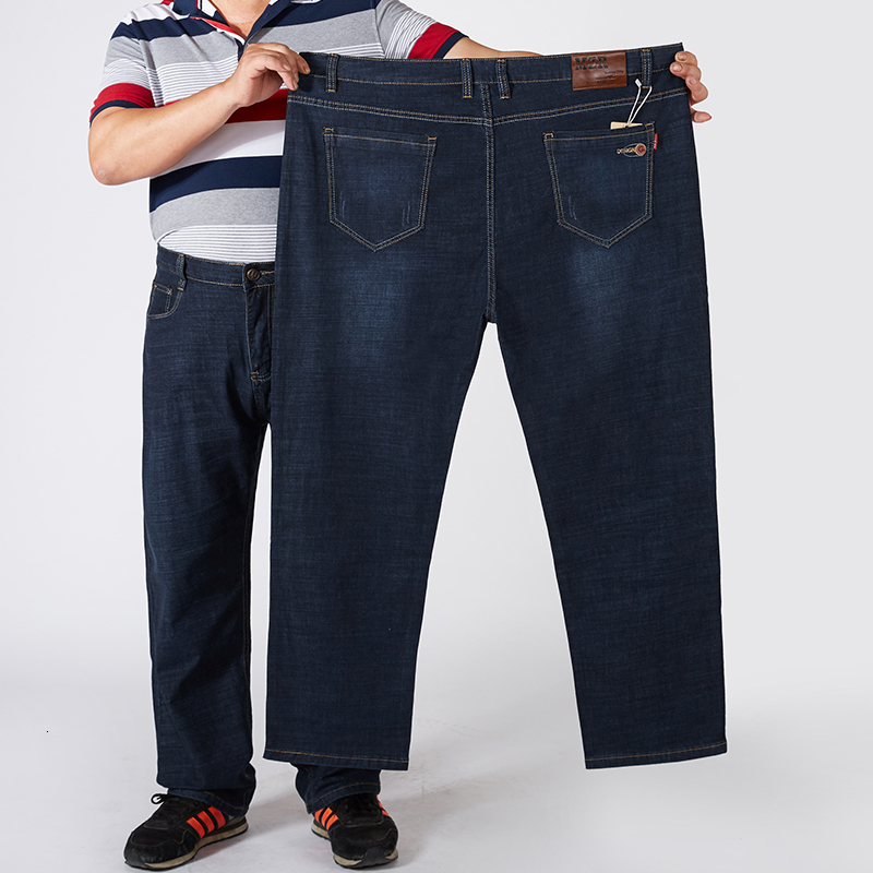 

2021 Men's Brim Size 30-48 Formal Breech Pants Thin Stretched Dark Blue Spring Embroidery 8Y0A