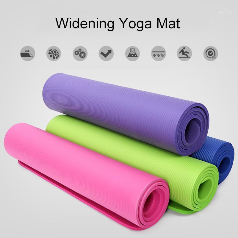 

Thicken Yoga Mat Anti-Slip Sport Pad for Fitness Pilates Exercise with Strap Mesh Bag 10mm EDF881, Black