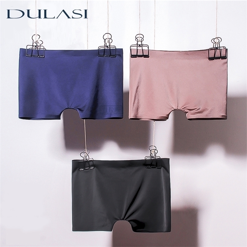 

Seamless Boxer Briefs Ice Silk Sexy Panties Underwear Briefs 3pcs/Lot Breathable Panty Woman Underpants Ladies Sexy Lingerie 201112, Pink violet black