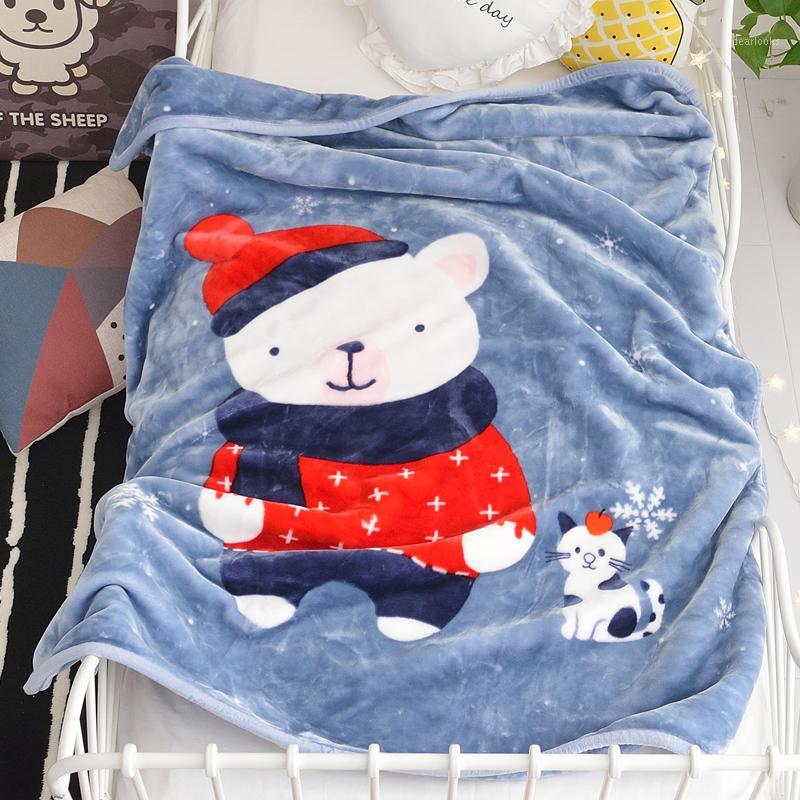 

Children's Blanket Double-Layer Thick Towel Coral Fleece Blanket Baby Nap Air Conditioning Bed Sheet Human Small Quilt1