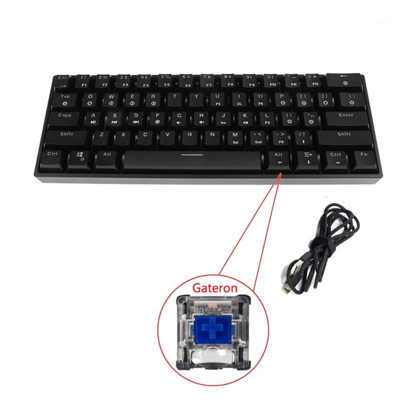 

RGB LED Backlit Wired Mechanical Keyboard,Portable Compact Waterproof Mini Gaming Keyboard 61 Keys Gateron Switchs for PC1