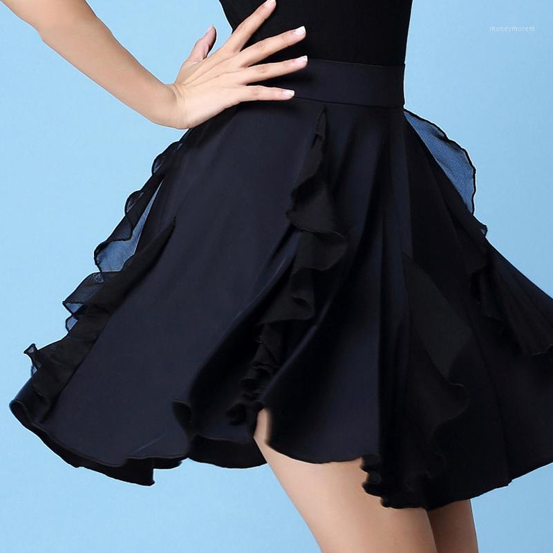 

Sexy Latin Dance Women Dance Skirt Rumba Dress Ice Fiber Samba Wear Clothes Women Standard Dancing Skirt VDB3171, Black
