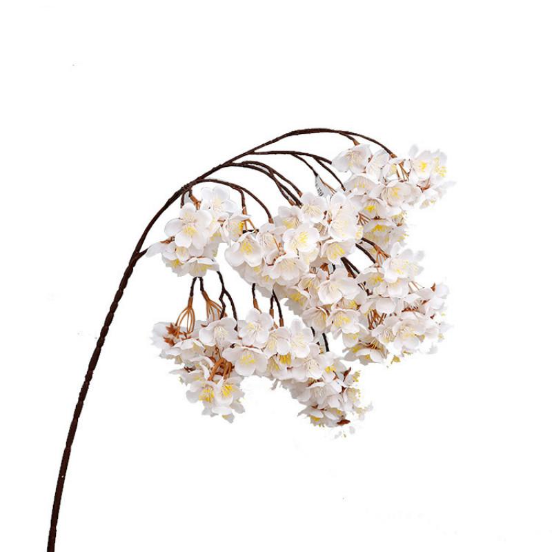

12 pcs Hanging Cherry Blossoms Artificial Cherry Blossoms Flowers Silk Flowers for Wedding Home Wall Decoration, Beige