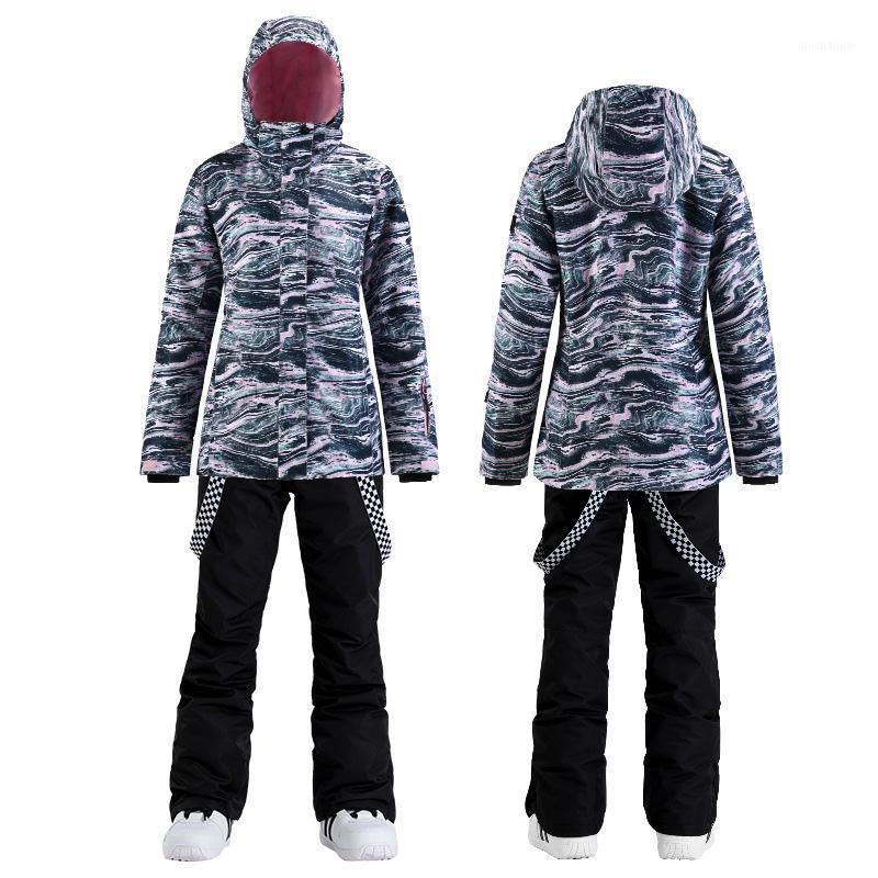 

New Thick Warm Women Ski Suit Waterproof Windproof Breathable Skiing Snowboarding Jacket Pants Set Women Winter Snow Wear Suits1, A5