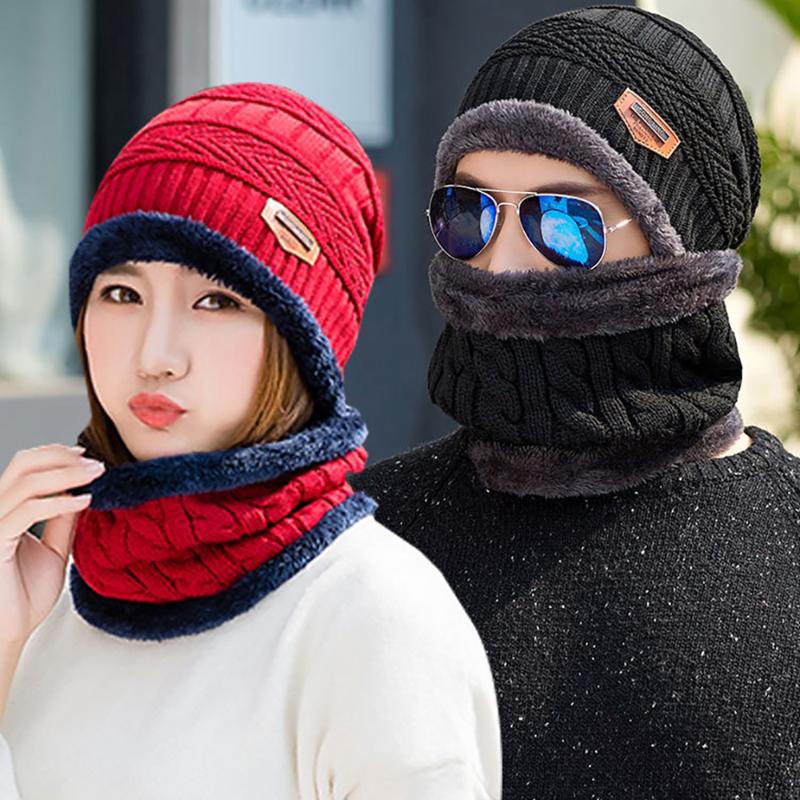

LINJW 2020 New Women's Hat Winter Warm Hat and Scarf Set for Men's Hats Casual Spring Beanie Autumn Girls Fashion Knitted Hats