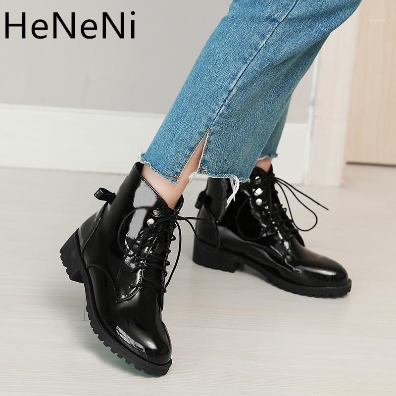 

New Women boots 2020 Winter Warm Botas Feminina Female Motorcycle Ankle Boots Fashion Women Plus size 33-461, Blue short plush