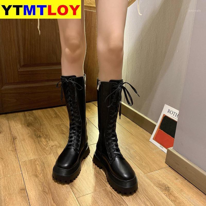 

Lace up Zipper Boots Short Boot Wear-resistant non-slip Women Boot Winter Female British Wind 2020 New Joker Thick bottom1, Black