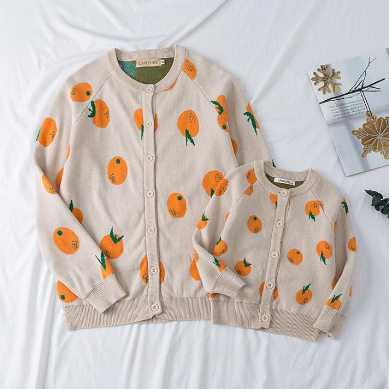 

2021 New Autumn Clothes Parent-child Girl Women's Sweater Family Matching Outfits Mother Daughter Cardigan Tdai, 19018