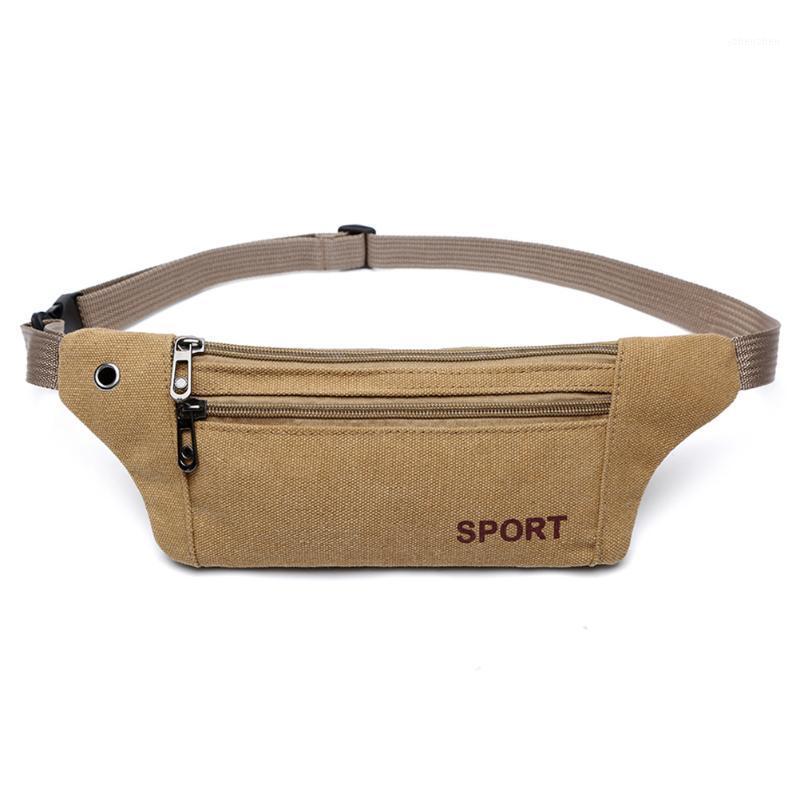 

Unisex Casual Fanny Waist Pack Waist Bag Canvas Bag with Zipper Pocket Women Fashion Sport Phone Chest Bags1, Khaki
