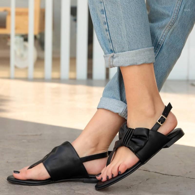 

Mio Gusto Brand PAPILLON, Black / White / Pink Skin Colors, low Heel High Quality Women 's Sandals1