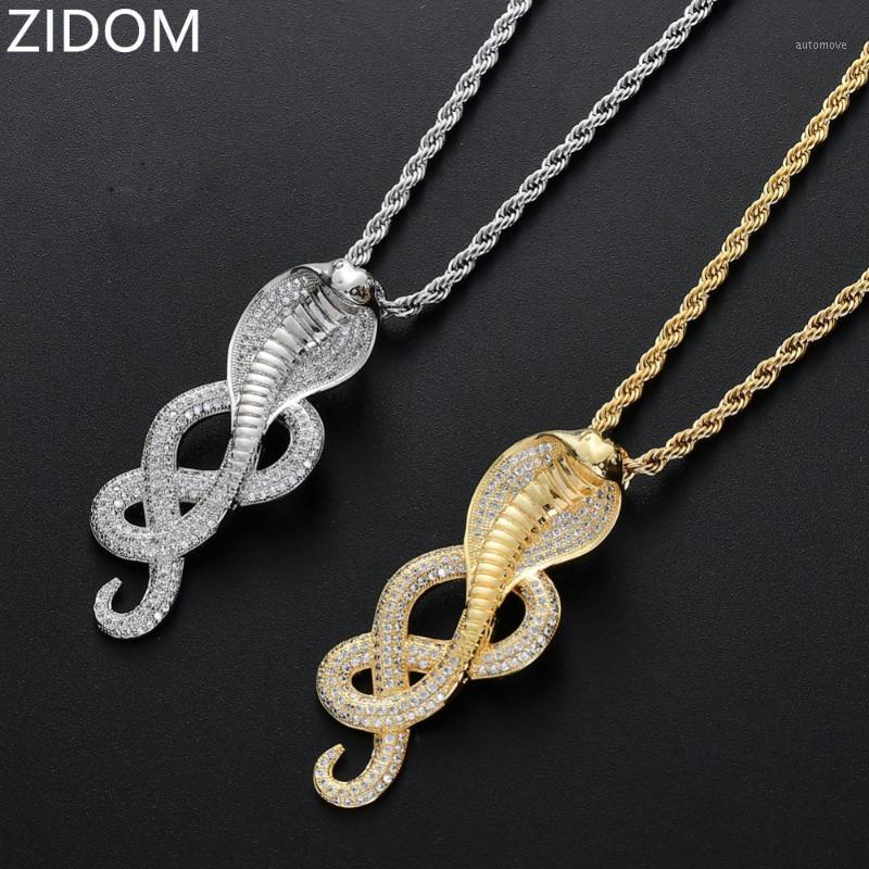 

Men Hip hop iced out snake shape Pendant Necklaces high quality Zircon fashion male pendants necklace HipHop jewelry gifts1