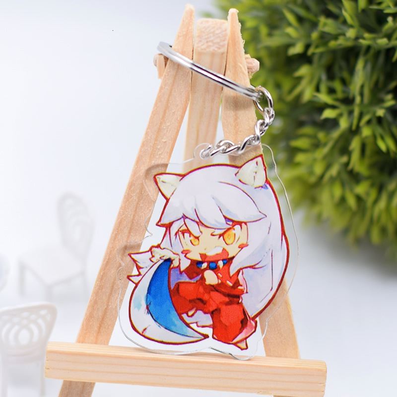 

Inuyasha Keychain Cute Double Sided Acrylic Chain Pendant Anime Accessories Cartoon Key Ring DBS1P, Silver
