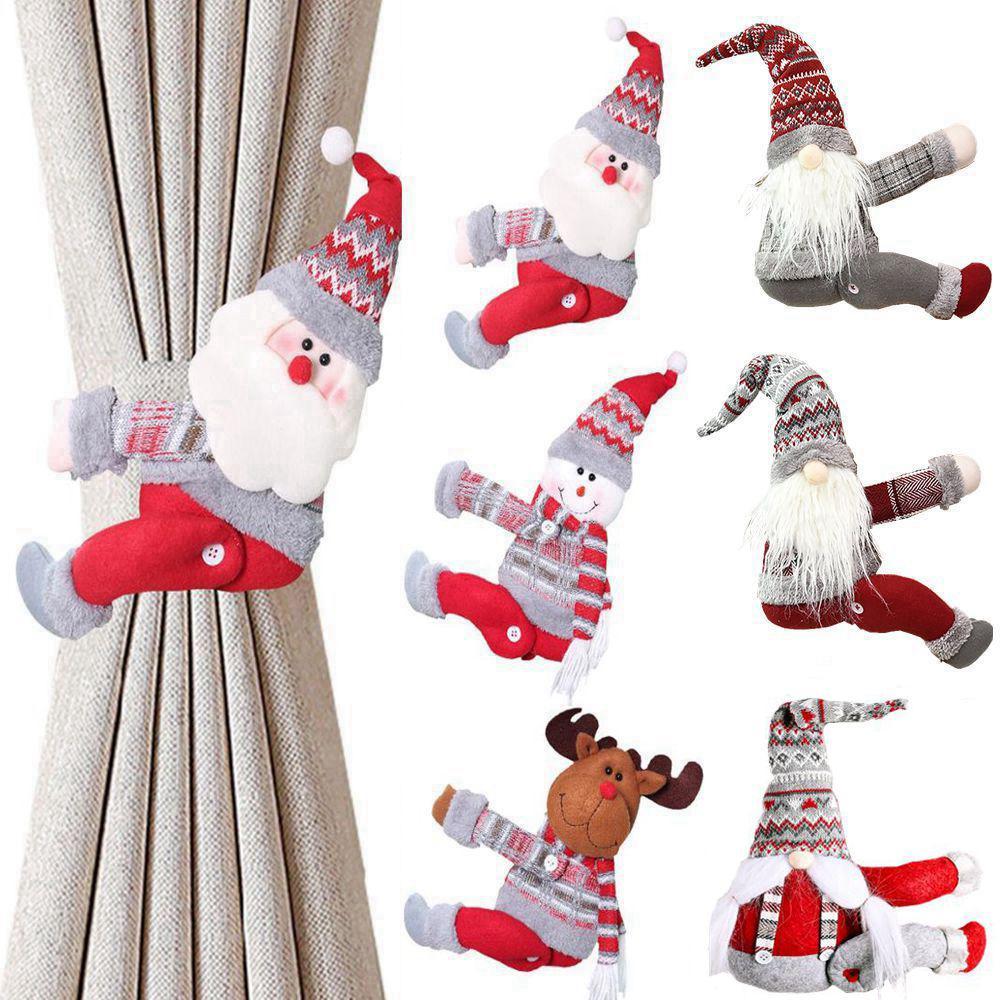 

15 Style Buckle Tieback Santa Snowman Curtain Tiebacks Holdback Fastener Clamp Decorations for Christmas Ornaments