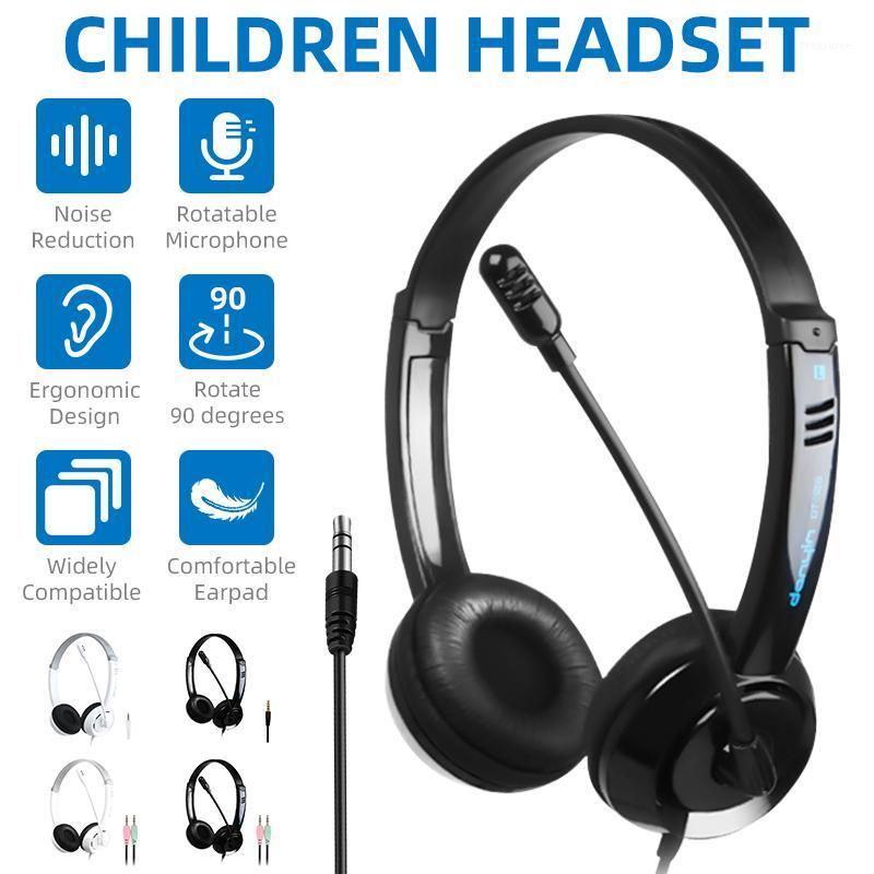 

Children Homework Stydy Wired Headset Stereo Games Music Single/Double 3.5mm Plug Headphone With Microphone For Phone/PC/Laptop1, Black