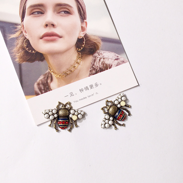 

fahion Stainless steel Little Bee Stud Earrings18k Gold Stud Earrings rose gold stud earrings for woman