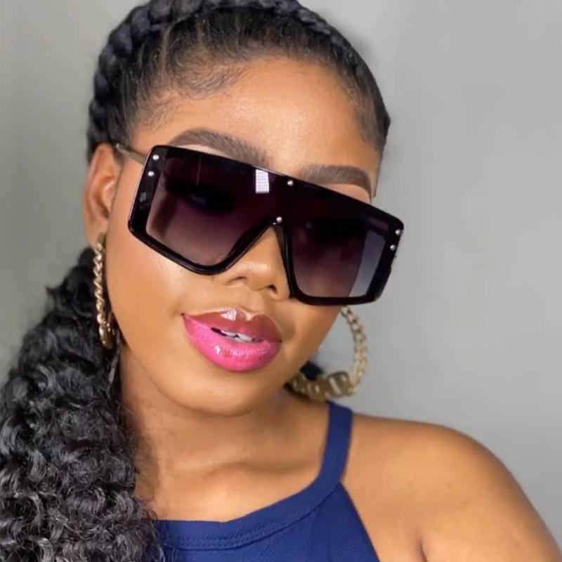 

Sunglasses Fashion Oversized One Piece Women Brand Square Goggles Female Driving Sun Glasses Shades Oculos Feminino