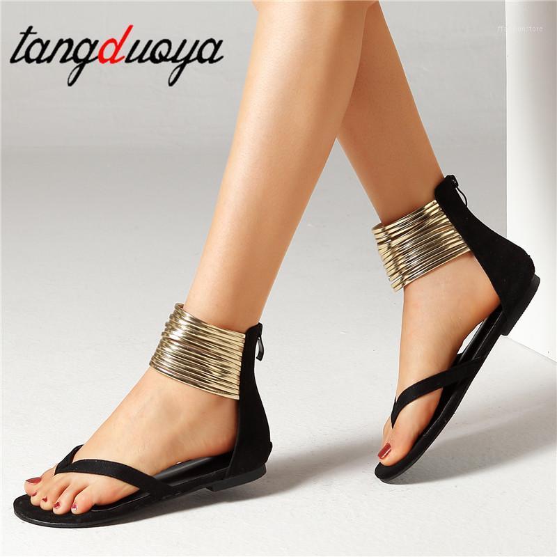 

Summer Flat Sandals Gladiator Flip Flops Narrow Band Women Sandals 2020 New Summer Women Shoes large size 34-431, Black