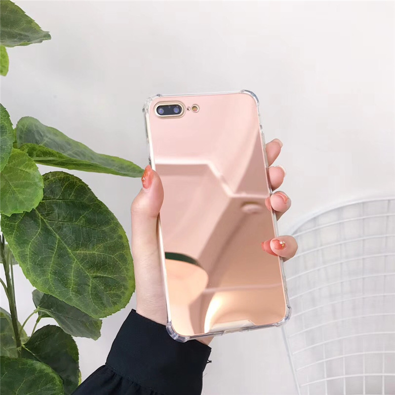 

Mirror Phone Case Cute TPU Shockproof Cover For iPhone 12 Mini Pro Max 11 Pro Max XR XS X Max 7 8 6S Plus For Samsung, Mixed colors
