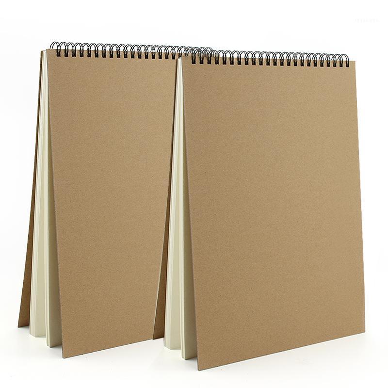 

VEESUN A4 Sketchbook 2Pcs Drawing Painting Graffiti Memo Pad Blank Paper Spiral Notebook Kraft Cover Sketch Stationery School1