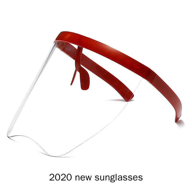 

Oversized Square Sunglasses Women 2021 New Fashion Vintage Metal Frame Personlity One Piece Transparent Red Sunglasses NX