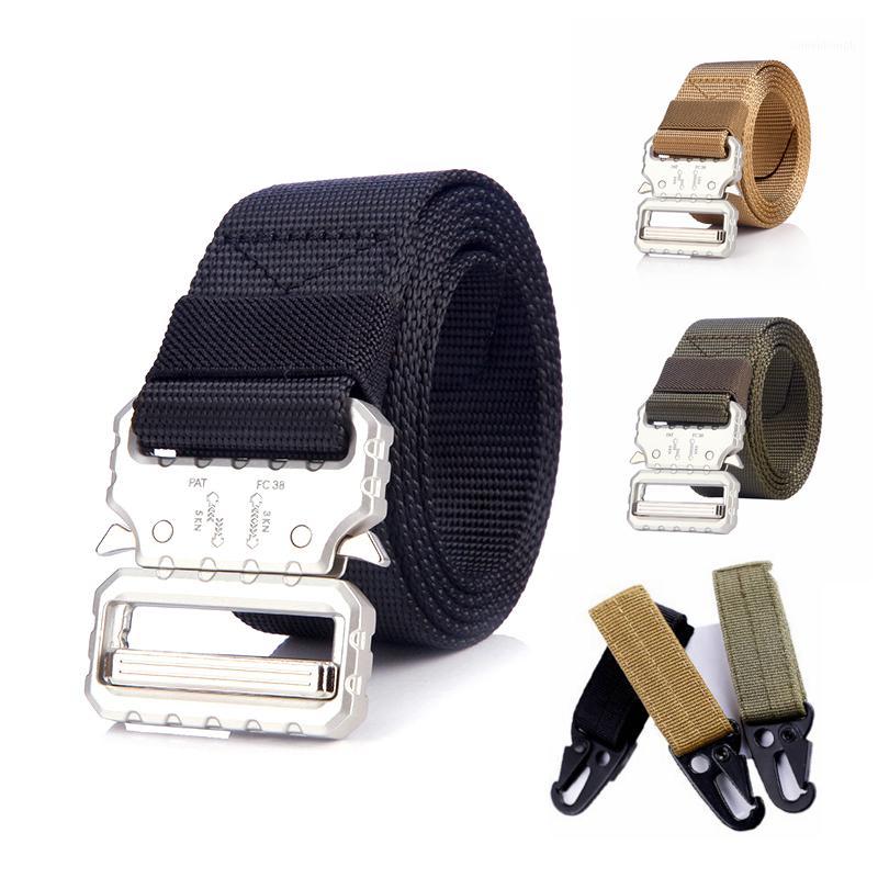 

Tactical Belt Belt Adjustable Alloy Metal Buckle Combat Suit Outdoor Army Training Multi-functional1, A belt