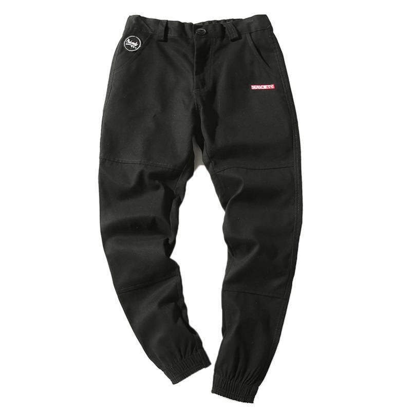 

High Quality Retro Men Jeans Slack Bottom Casual Hip Hop Pants Male Trousers Fashion Streetwear Hip Hop Trousers Men Cargo Pants, Black