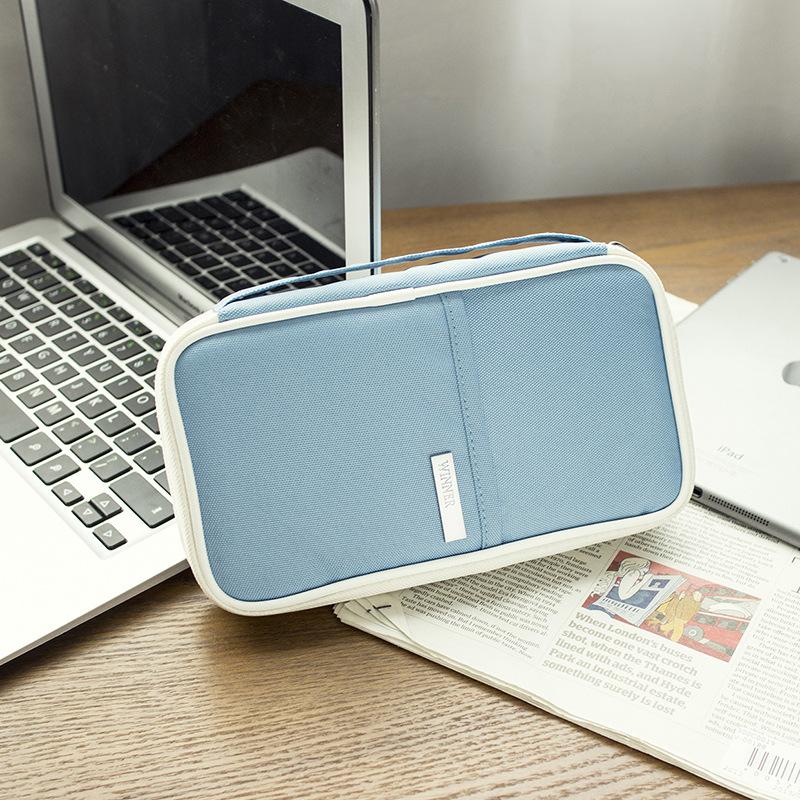 

Women Travel Organizer Passport Holder Card Package Holder Wallet Document Package Fashion Multi Pockets Card Pack, Sky blue small