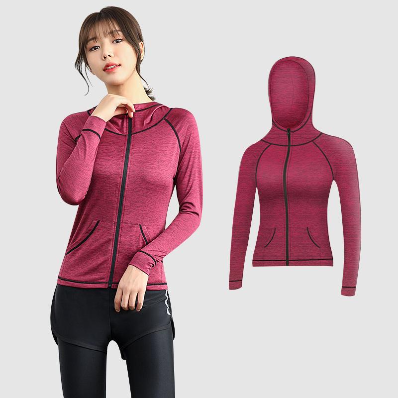

Autumn and Winter Breathable Women' Sportswear Fitness Gym Running Clothes Casual Quick Dry Hooded Zipped Jacket Bodybuilding