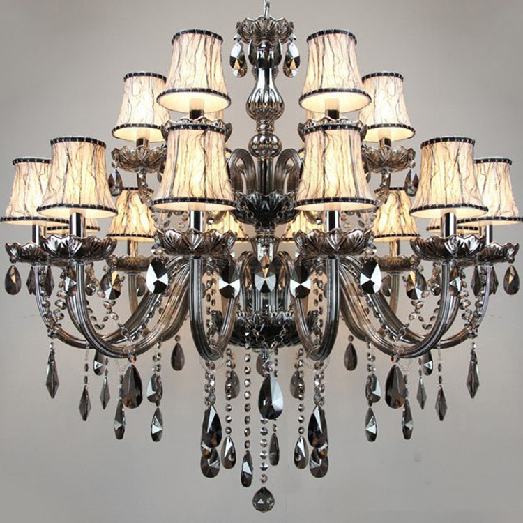 

Smoky grey fashion of luxury Large crystal Chandelier light living room lights Modern lighting
