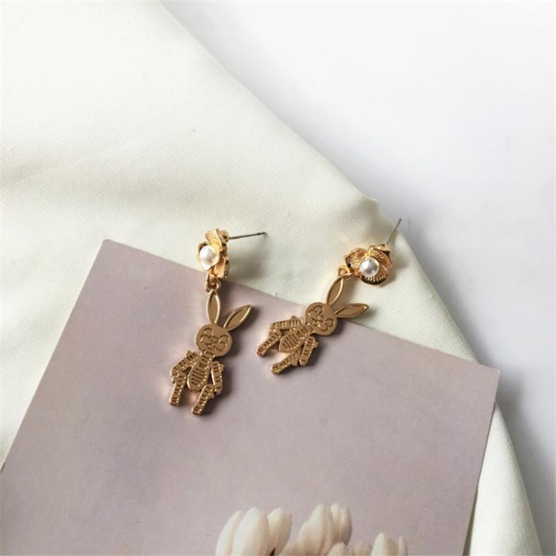 

Korea Metal gold Pearl flower animal Drop Earrings for Women Fashion Jewelry