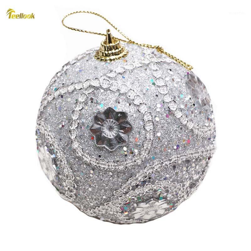 

Teellook 10pcs 8cm Christmas Ball Christmas Mall Hotel Home Decorate Tree Pendant1