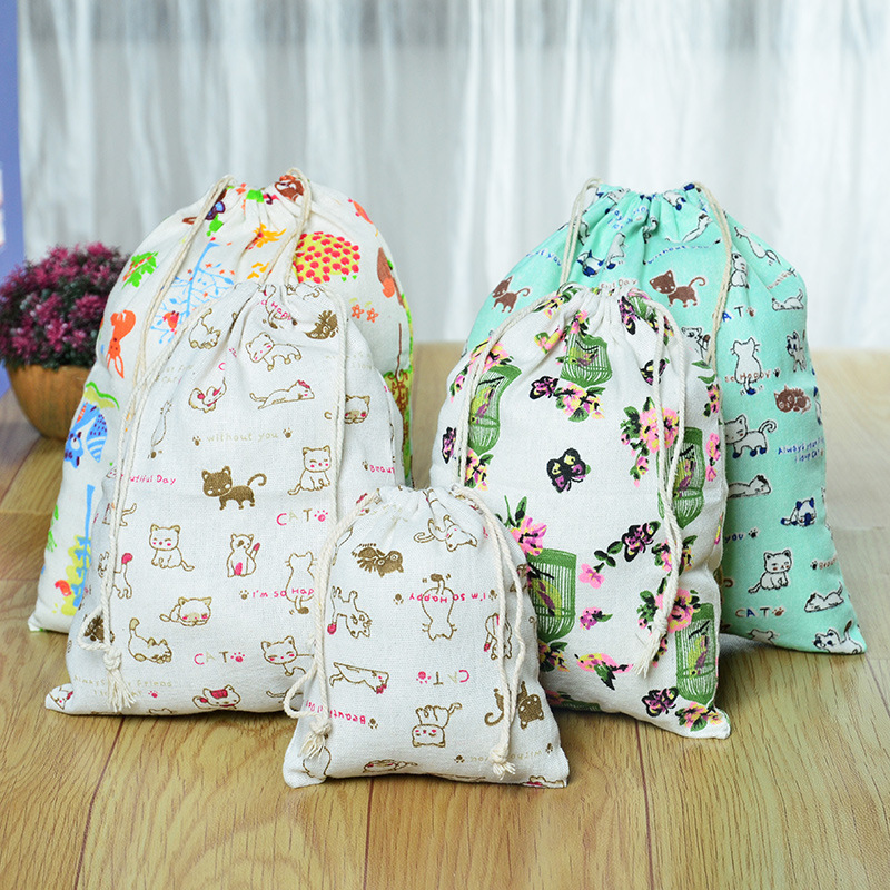 

Cute mini antique small cloth bag insect repellent deodorizing traditional Chinese medicine empty sachet packaging bundle mouth pull rope bag