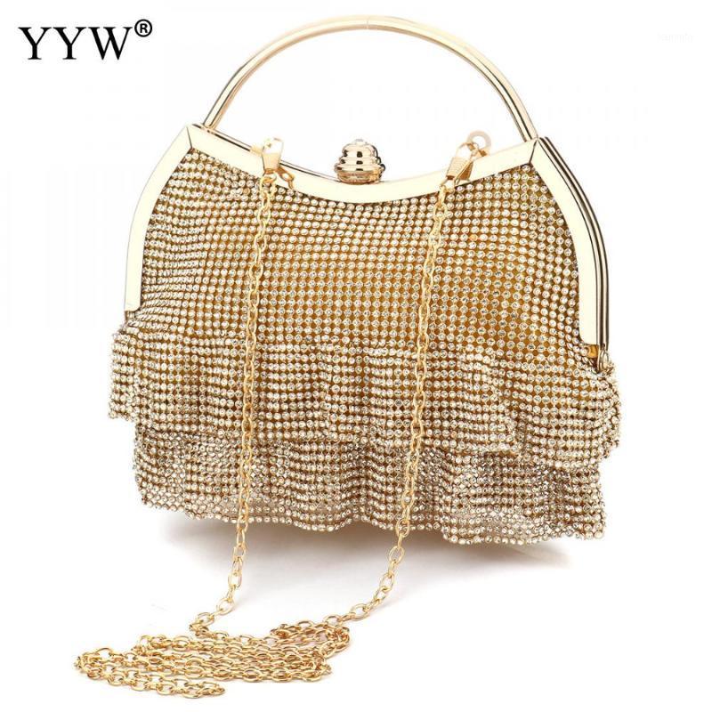 

Evening Bags Wedding Party Handbag Shell Solid Women Evening Bags Silver/Gold Clutches Handle Chain Shoulder Messenger1, Black