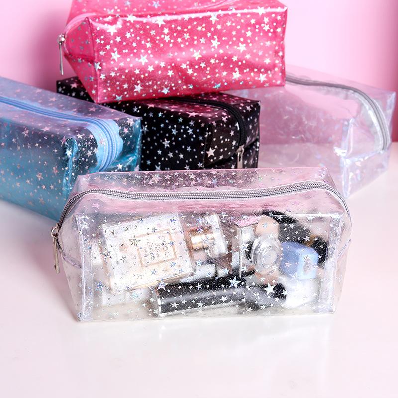 

2020 New Pvc Transparent Frosted Cosmetic Bag Large Capacity Waterproof Toilet Bag Multi-Function Hand Storage