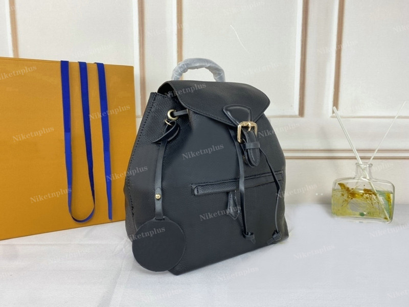 

MONTSOURIS backpack woman classic fashion Monograms Empreinte leather travel bag designer buckle tie rope Retro backpacks Turtledove M45501 M45205, #1