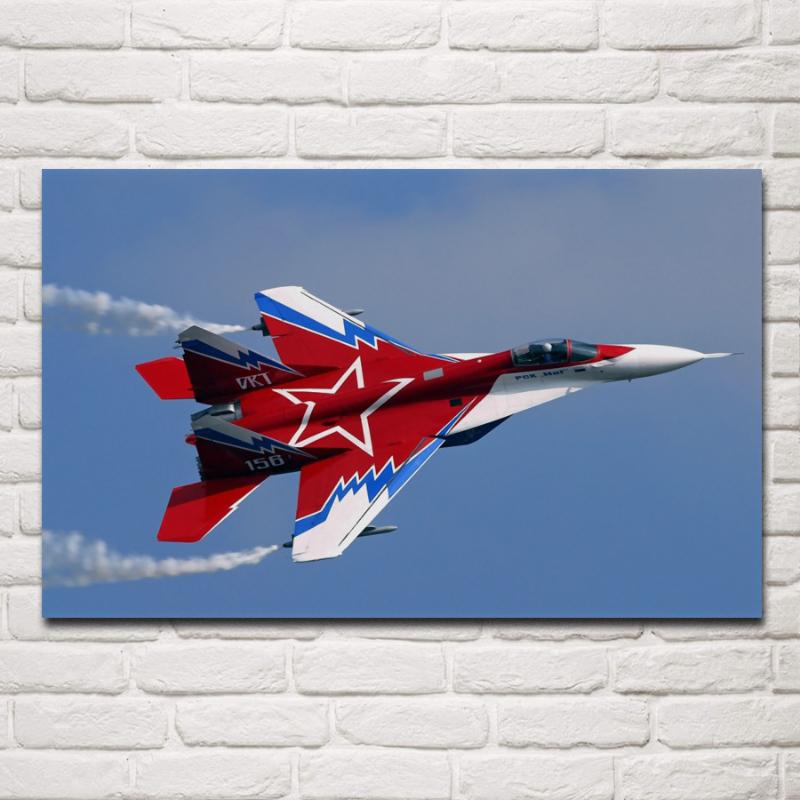 

Mikoyan MiG-29 aircraft living room decoration home wall art decor wood frame fabric posters KF862