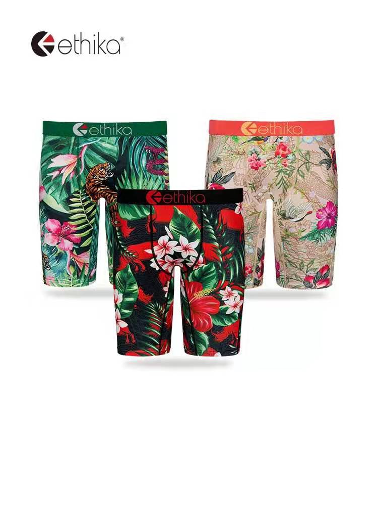 

100% cotton breathable Ethika men' underwear soft men' boxers short letter underwear for men' sexy underwear quick drying48