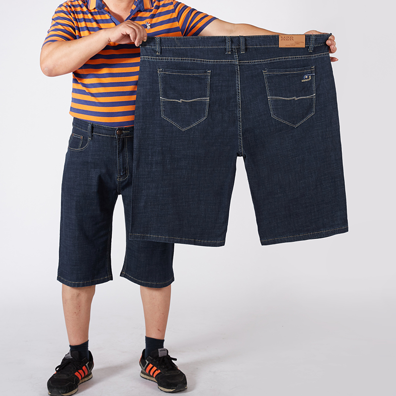 

2021 Men's Longest-sized Brim -52 Formal Black Denim Short Pants Thin VSGG