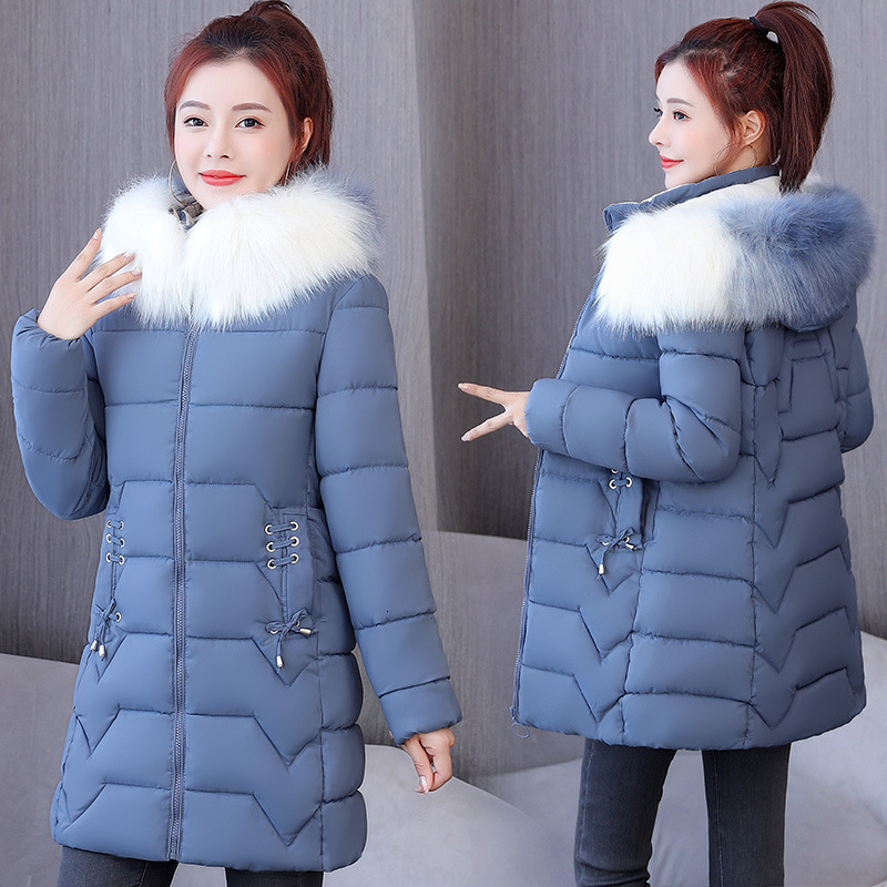 

2021 New Meals of Length Plus Size Winter Jacket Fashion Down Cotton Quilted Female Coat 2U1X, Pink
