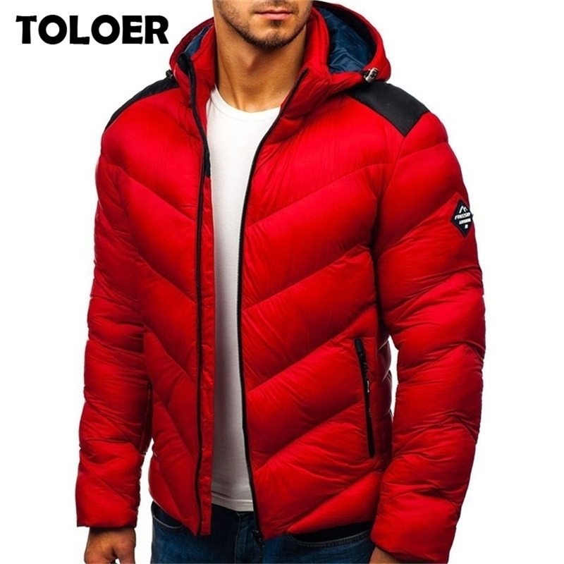 

Fashion Winter Parkas Men New Stand Collar Male Parka Jacket Mens Solid Thick Jackets and Coats Man Zipper Warm Duck Jacket 201114, Bo-7031blue